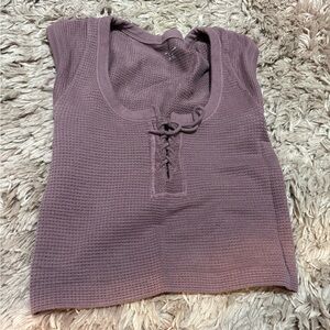 Urban Outfitters Women's Purple Lace-Up Top